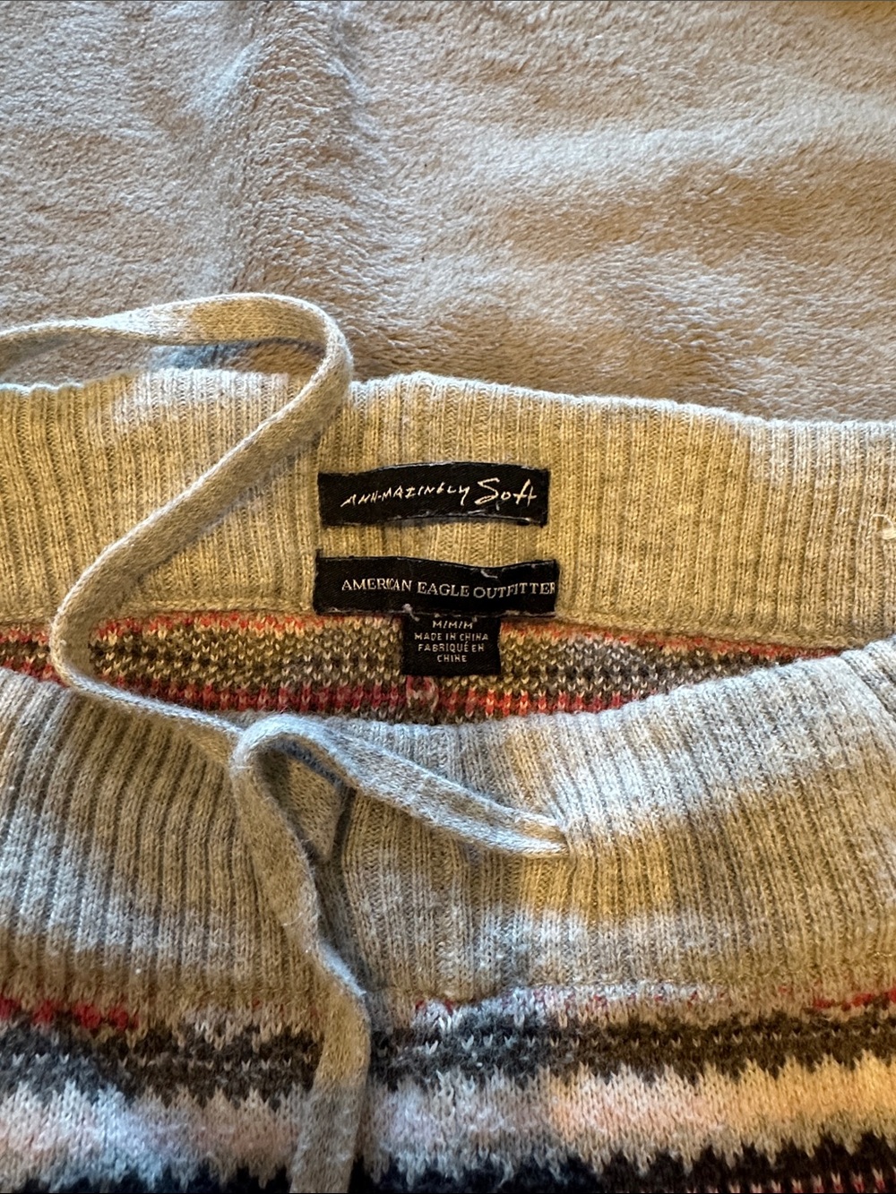 American Eagle Outfitters Knit Fair Isle Joggers - Cream, Pink, Black, Green - Picture 3 of 3
